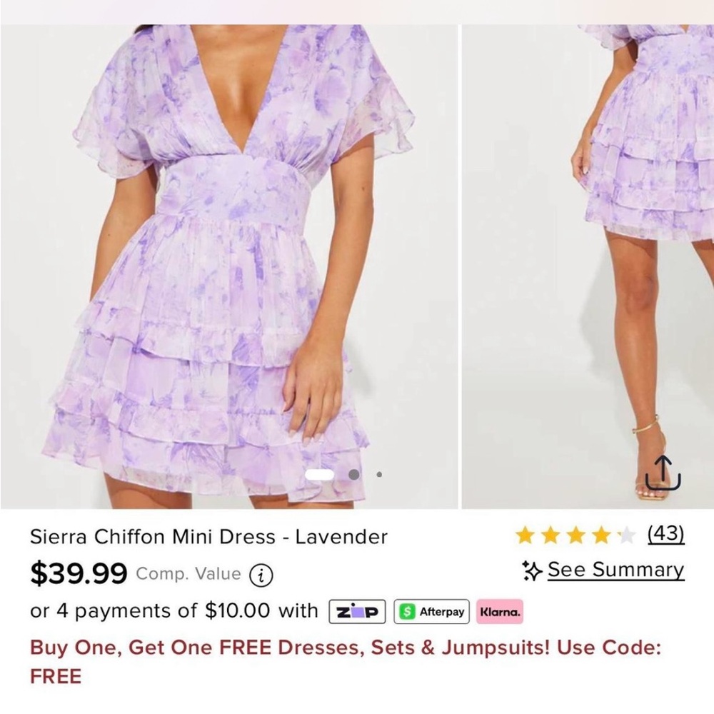 Serra Lilac Chiffon Mini Dress